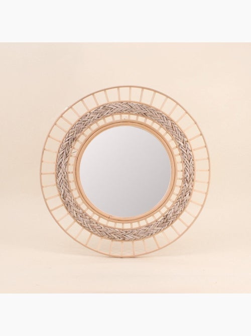 Miroir rond multi rangées en rotin 50cm dia - Kiabi Miroir rond multi rangées en rotin 50cm dia - Kiabi