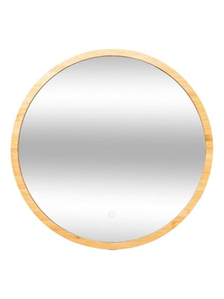 Miroir rond mural LED bambou 57 cm