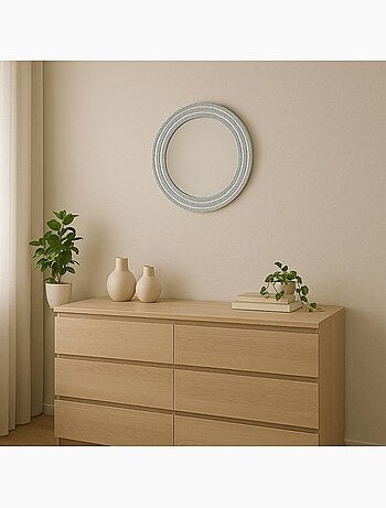Miroir rond paillettes 45cm