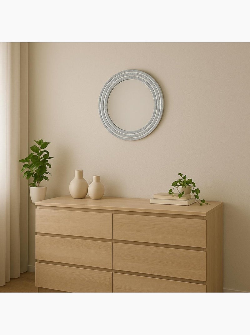 Miroir rond paillettes 45cm Transparent - Kiabi