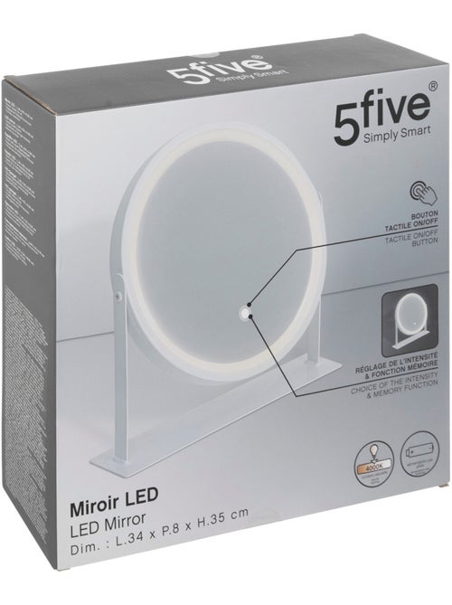 Miroir rond pivotant LED - Kiabi