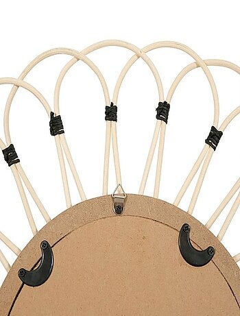 Miroir rond rotin Marguerite naturel D50