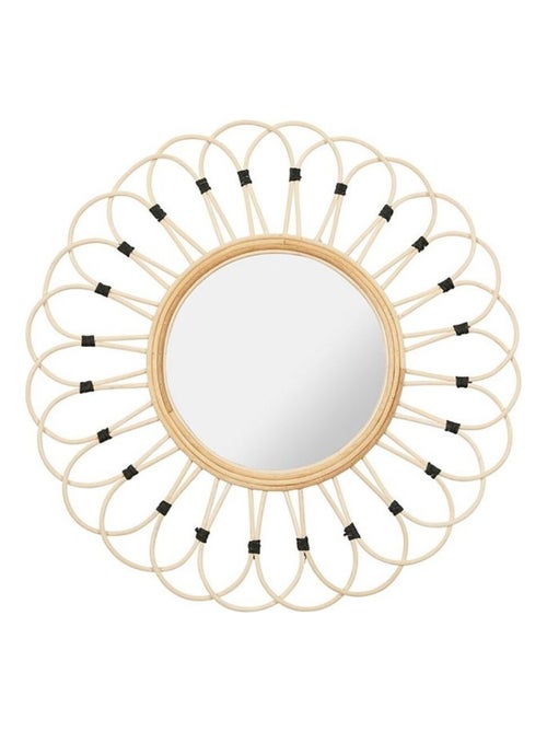 Miroir rond rotin Marguerite naturel D50 - Kiabi