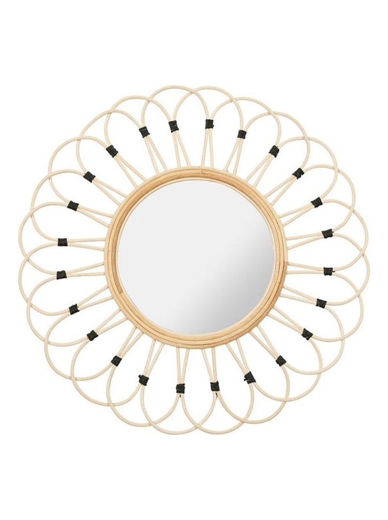 Miroir rond rotin Marguerite naturel D50 Beige - Kiabi