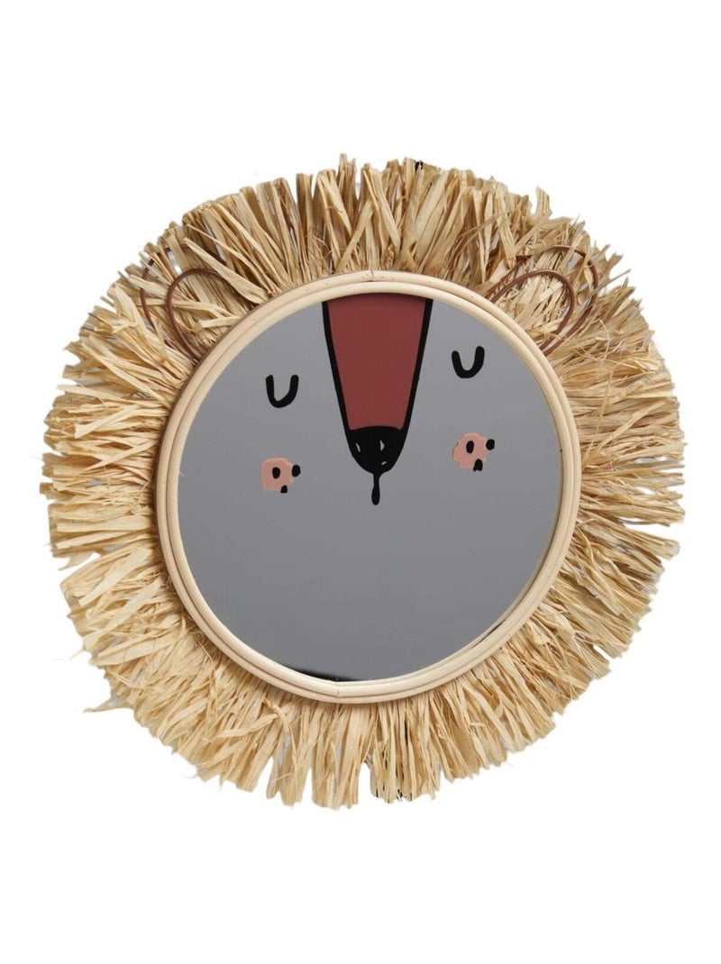 Miroir rond tête de lion LE ROI DE LA JUNGLE Beige - Kiabi