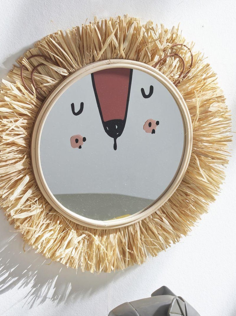 Miroir rond tête de lion LE ROI DE LA JUNGLE Beige - Kiabi