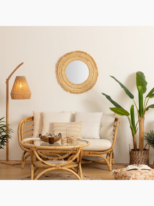 Miroir rond tressé raphia et fibre de maïs CELIA - Kiabi