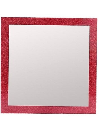 Miroir rose pailleté 35x35cm