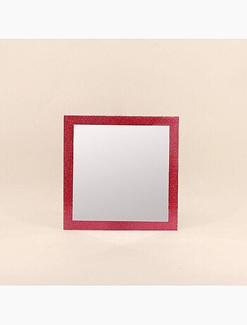 Miroir rose pailleté 35x35cm
