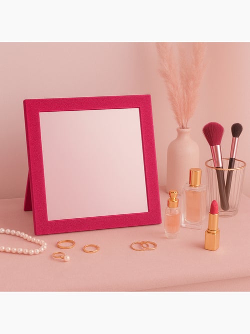 Miroir rose pailleté 35x35cm - Kiabi