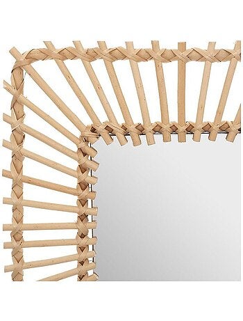 Miroir rotin carré 40x40