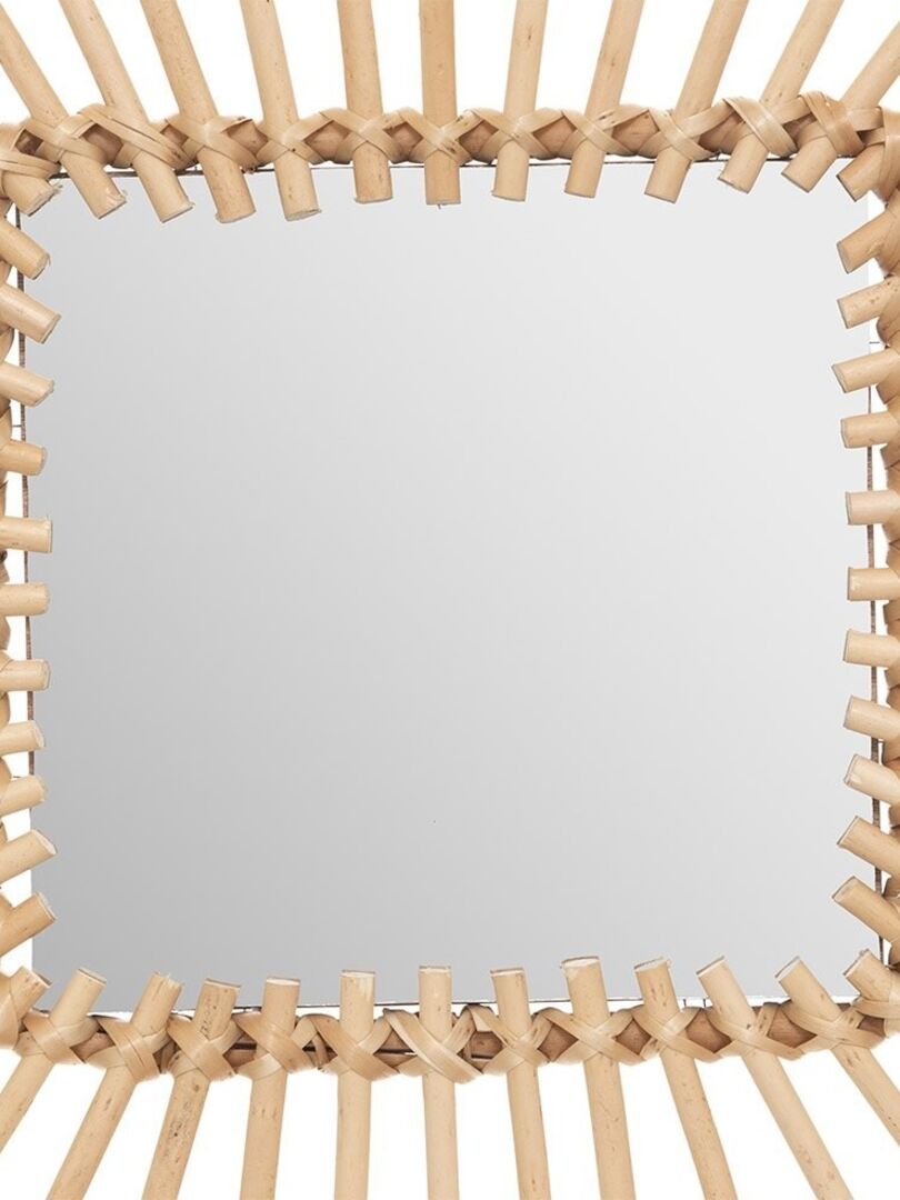 Miroir rotin carré 40x40 Beige - Kiabi