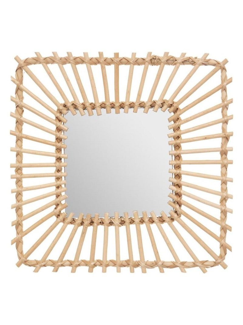 Miroir rotin carré 40x40 Beige - Kiabi