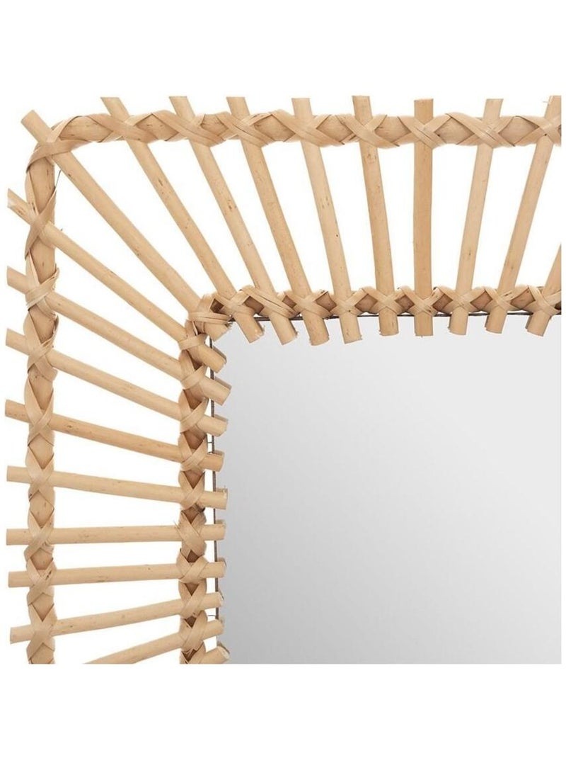 Miroir rotin carré 40x40 Beige - Kiabi