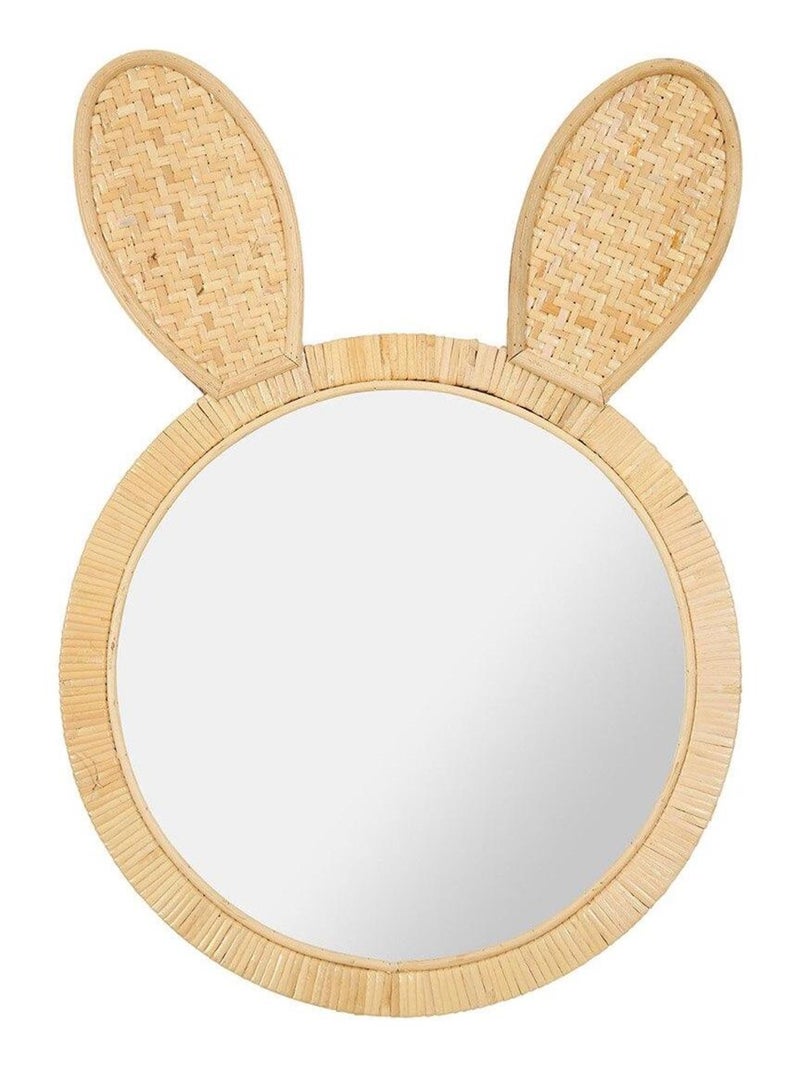 Miroir rotin lapin Beige - Kiabi