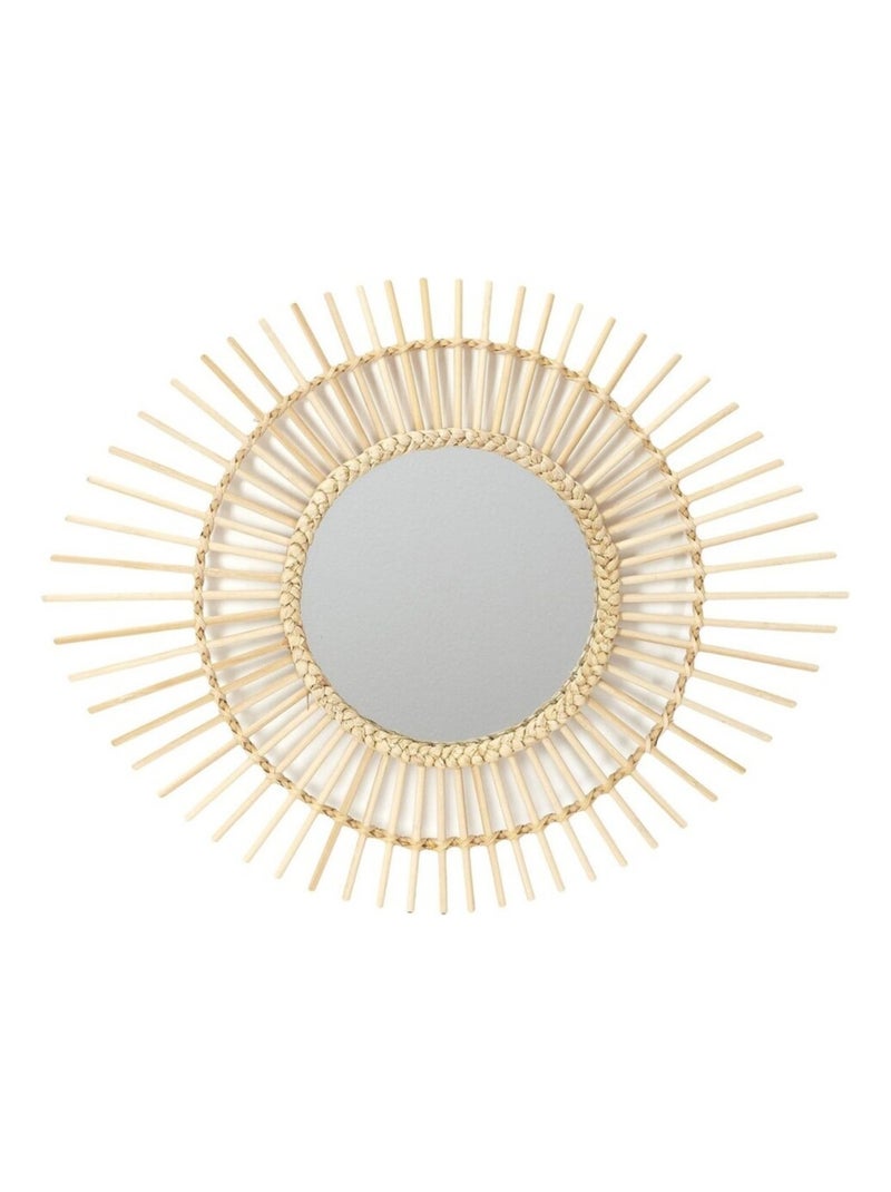 Miroir rotin ovale D58 Beige - Kiabi