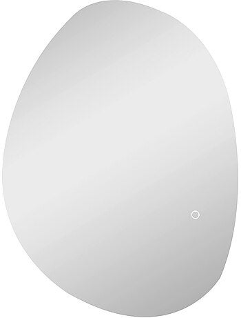 Miroir salle de bain design asymétrique avec éclairage led 70 x 50 cm