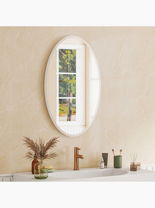 Miroir salle de bain led design ovale 50 x 80 cm anti-buée réglable - Kiabi