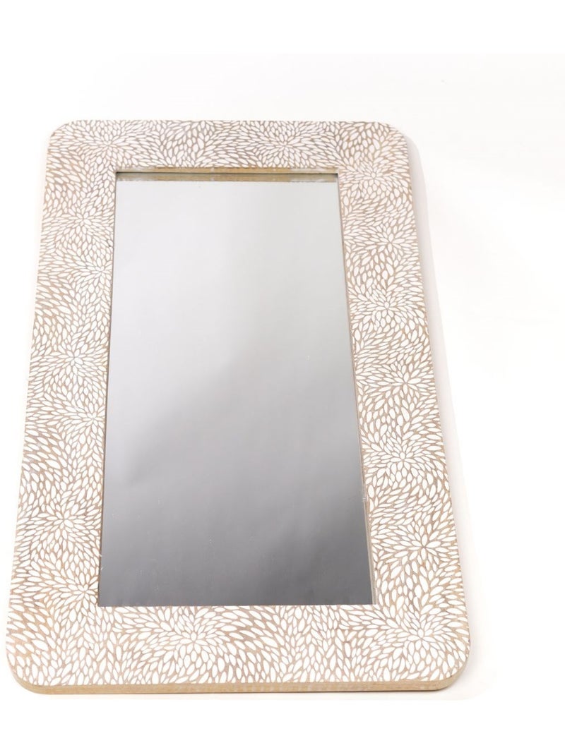 Miroir sculpté motif devant bois MANGO WOOD Beige - Kiabi