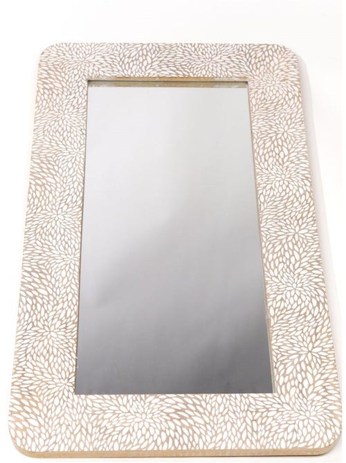 Miroir sculpté motif devant bois MANGO WOOD - Kiabi