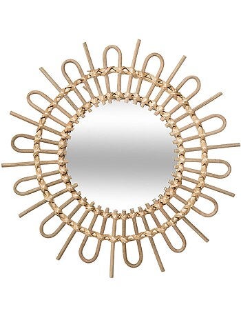 Miroir soleil en osier tressé 50cm FLORE