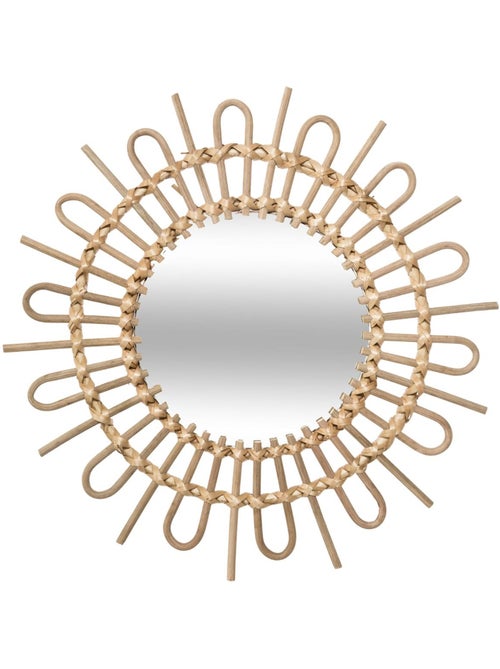 Miroir soleil en osier tressé 50cm FLORE - Kiabi