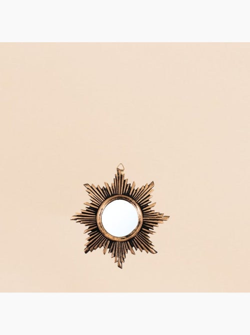 Miroir soleil en résine doré 13cm - Kiabi