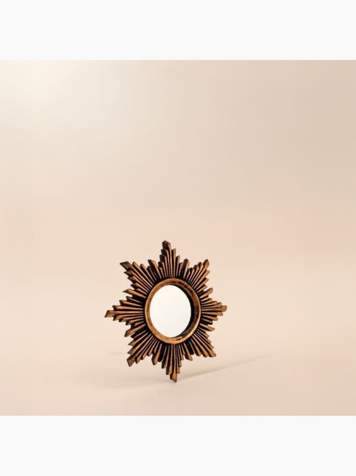Miroir soleil en résine doré 13cm - Kiabi