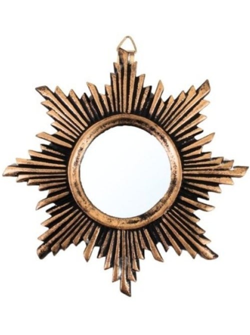 Miroir soleil en résine doré 13cm - Kiabi