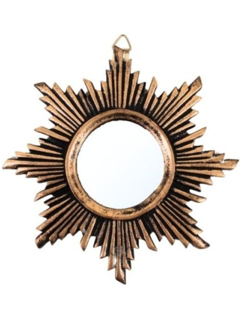 Miroir soleil en résine doré 13cm Doré - Kiabi