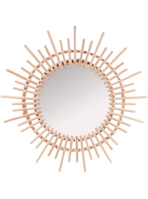 Miroir soleil en rotin 58cm - Kiabi Miroir soleil en rotin 58cm - Kiabi