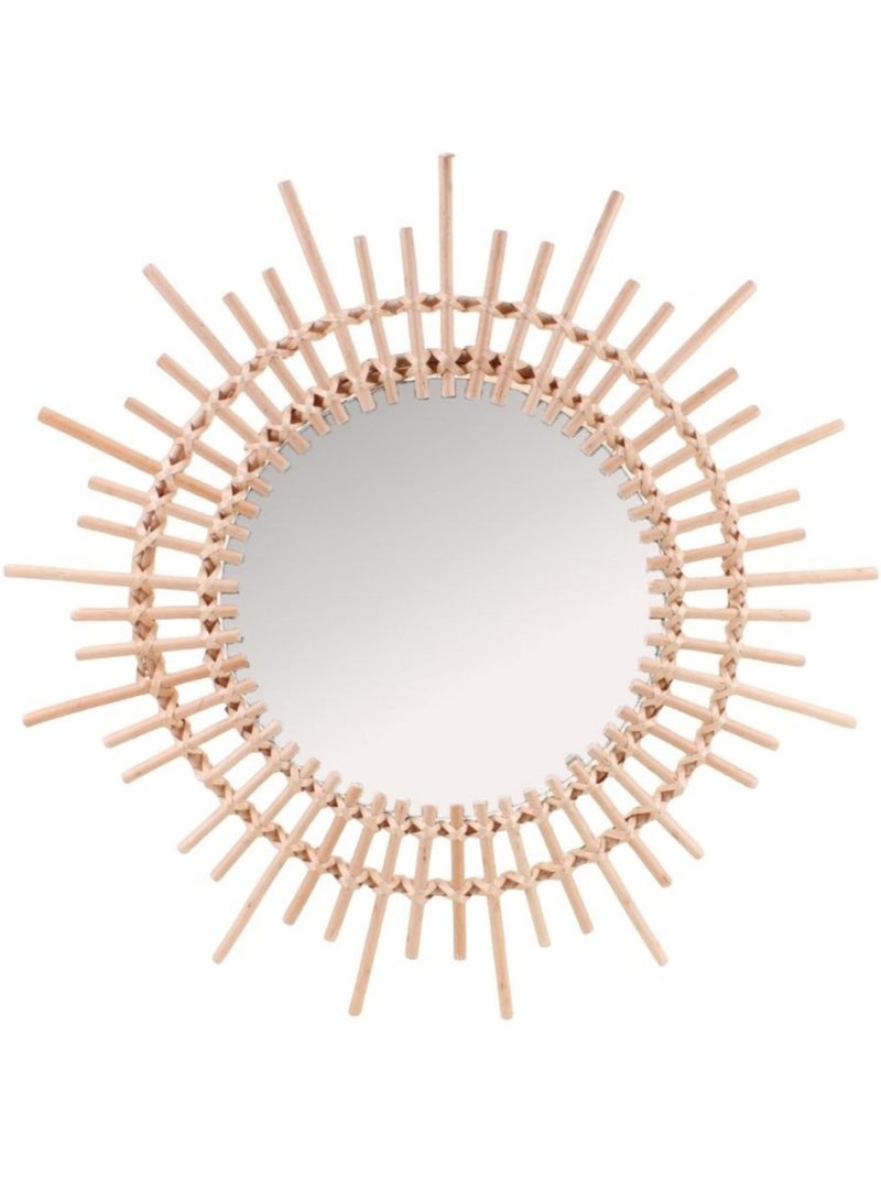 Miroir soleil en rotin 58cm Beige - Kiabi
