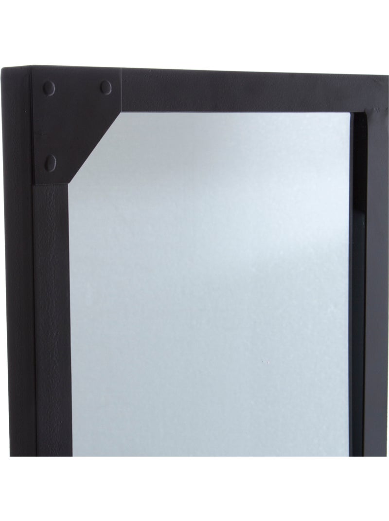 Miroir style atelier en métal 4 pans LOLA Noir - Kiabi