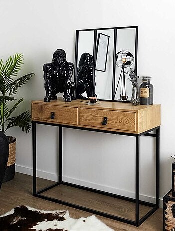 Miroir style verrière en 3 parties en métal