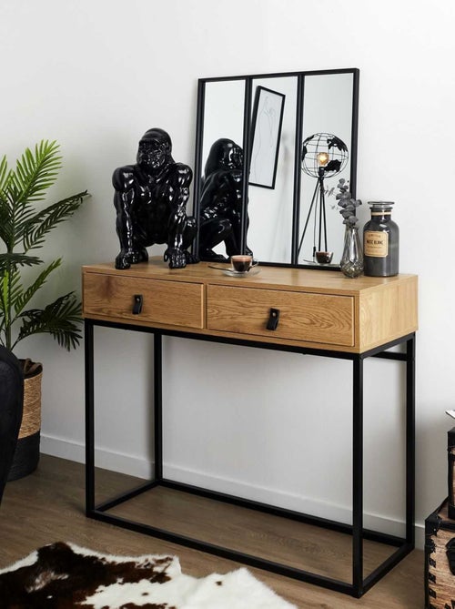 Miroir style verrière en 3 parties en métal - Kiabi