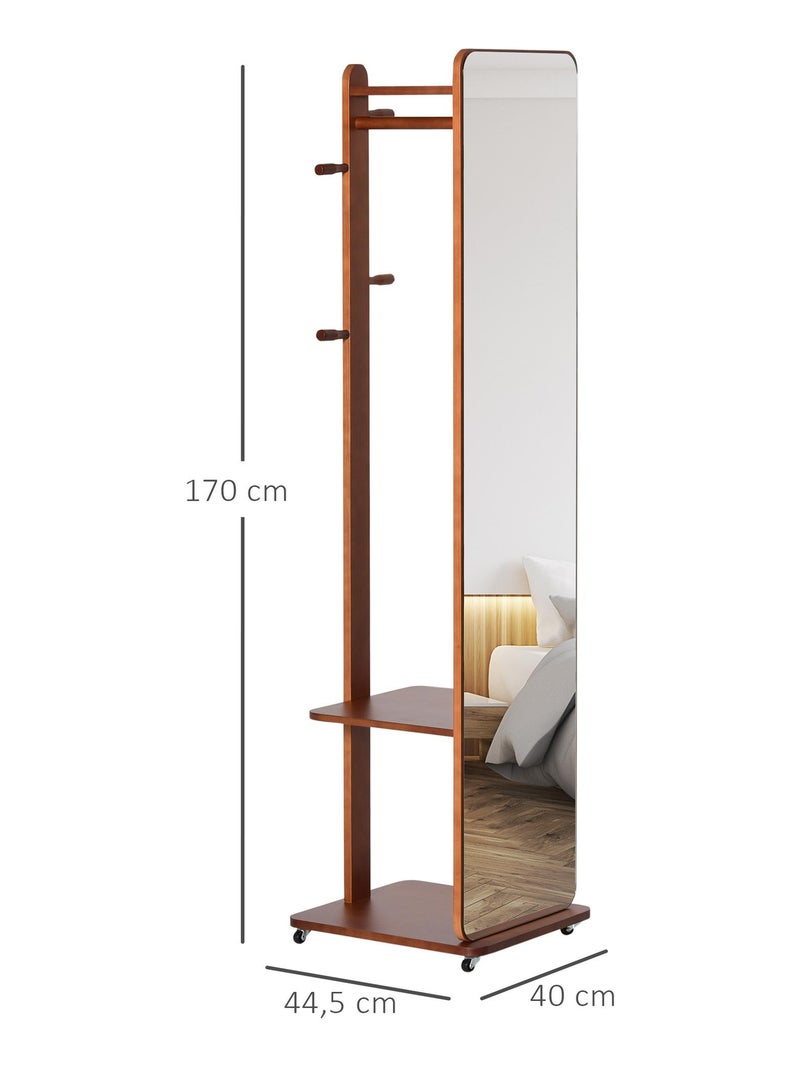 Miroir sur pied avec roulettes Marron - Kiabi