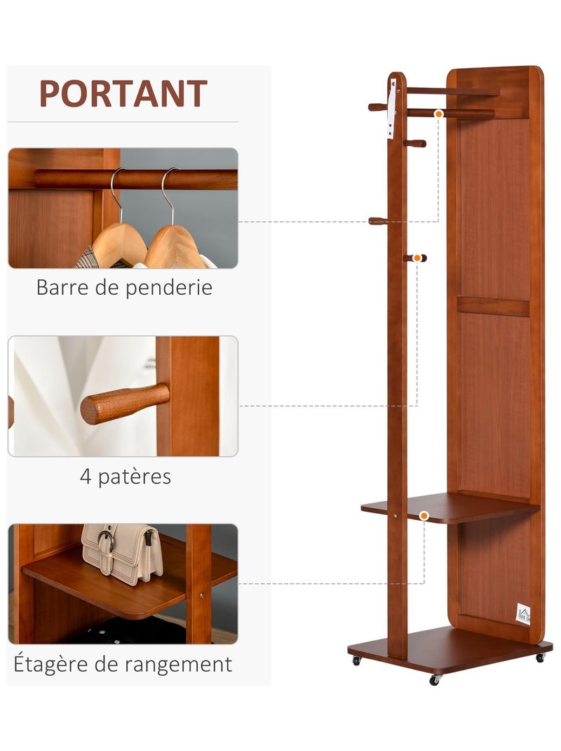 Miroir sur pied avec roulettes Marron - Kiabi