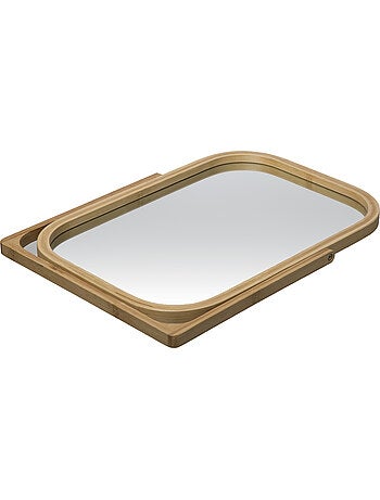 Miroir sur pied en bambou