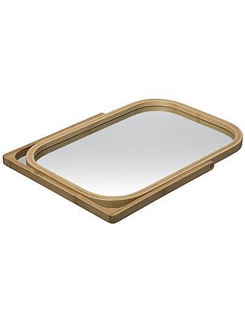 Miroir sur pied en bambou