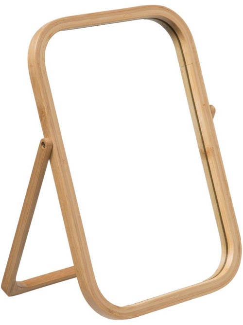 Miroir sur pied en bambou - Kiabi