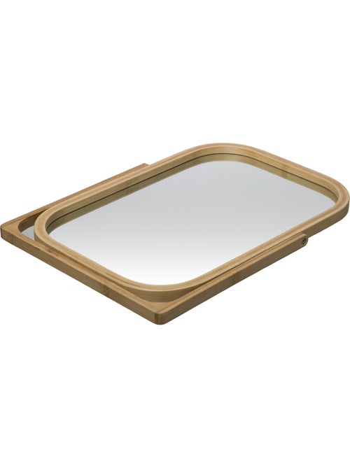 Miroir sur pied en bambou - Kiabi