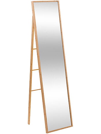 Miroir sur pied en bambou