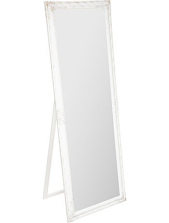 Miroir sur pied en bois blanchi MAYA