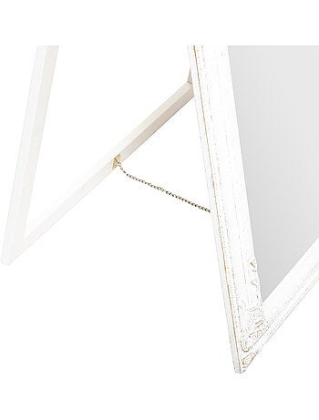Miroir sur pied en bois blanchi MAYA