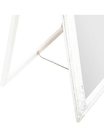 Miroir sur pied en bois blanchi MAYA