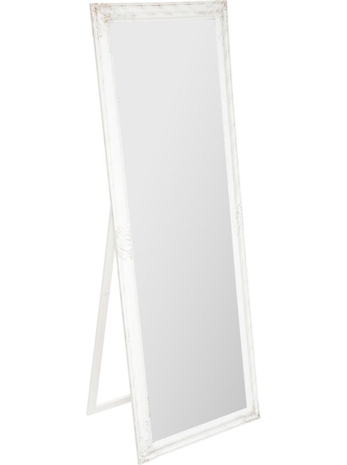 Miroir sur pied en bois blanchi MAYA - Kiabi
