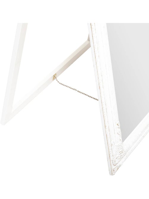 Miroir sur pied en bois blanchi MAYA - Kiabi