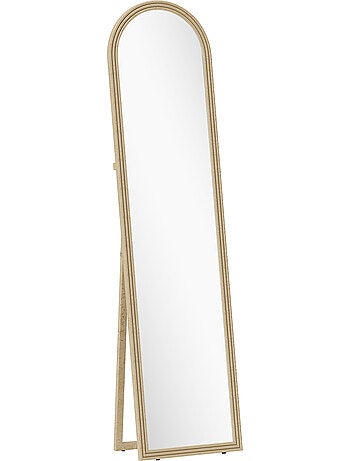 Miroir sur pied et mural pleine longueur 40 x 160 cm cadre pied effet pierre