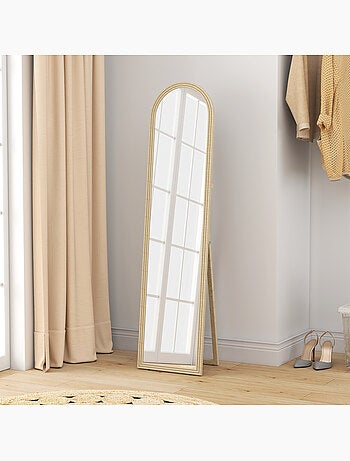 Miroir sur pied et mural pleine longueur 40 x 160 cm cadre pied effet pierre
