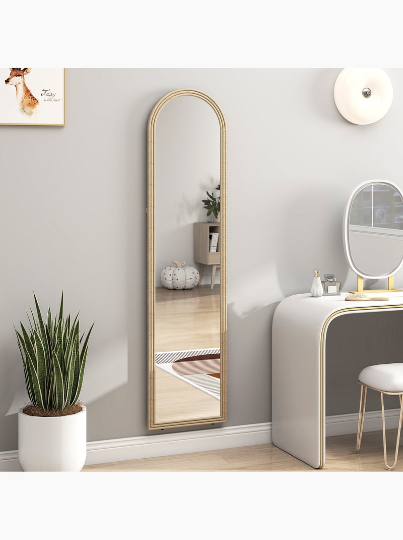 Miroir sur pied et mural pleine longueur 40 x 160 cm cadre pied effet pierre Beige - Kiabi